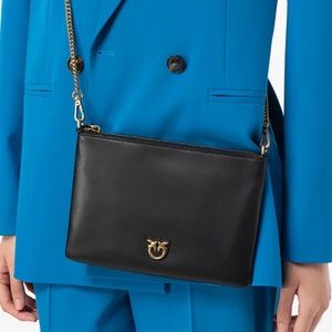 Classic Dimply Pinko Flat Bag Black